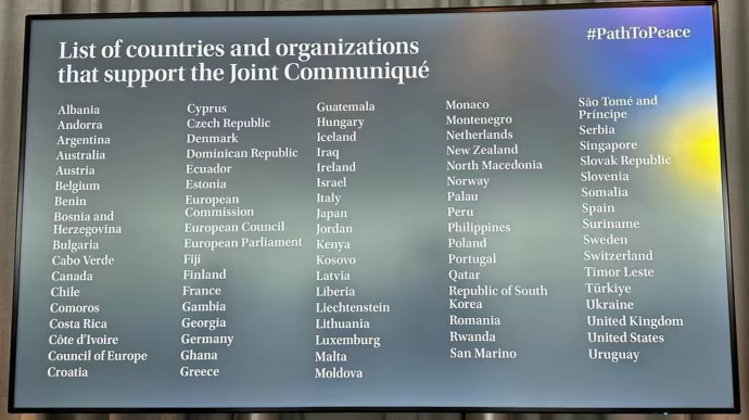 Ще одна країна відкликала підпис під декларацією Саміту миру у Швейцарії